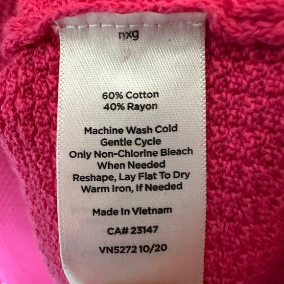 Talbots women’s sweater pink button shoulders loose knit nautical preppy coastal - Picture 4 of 10